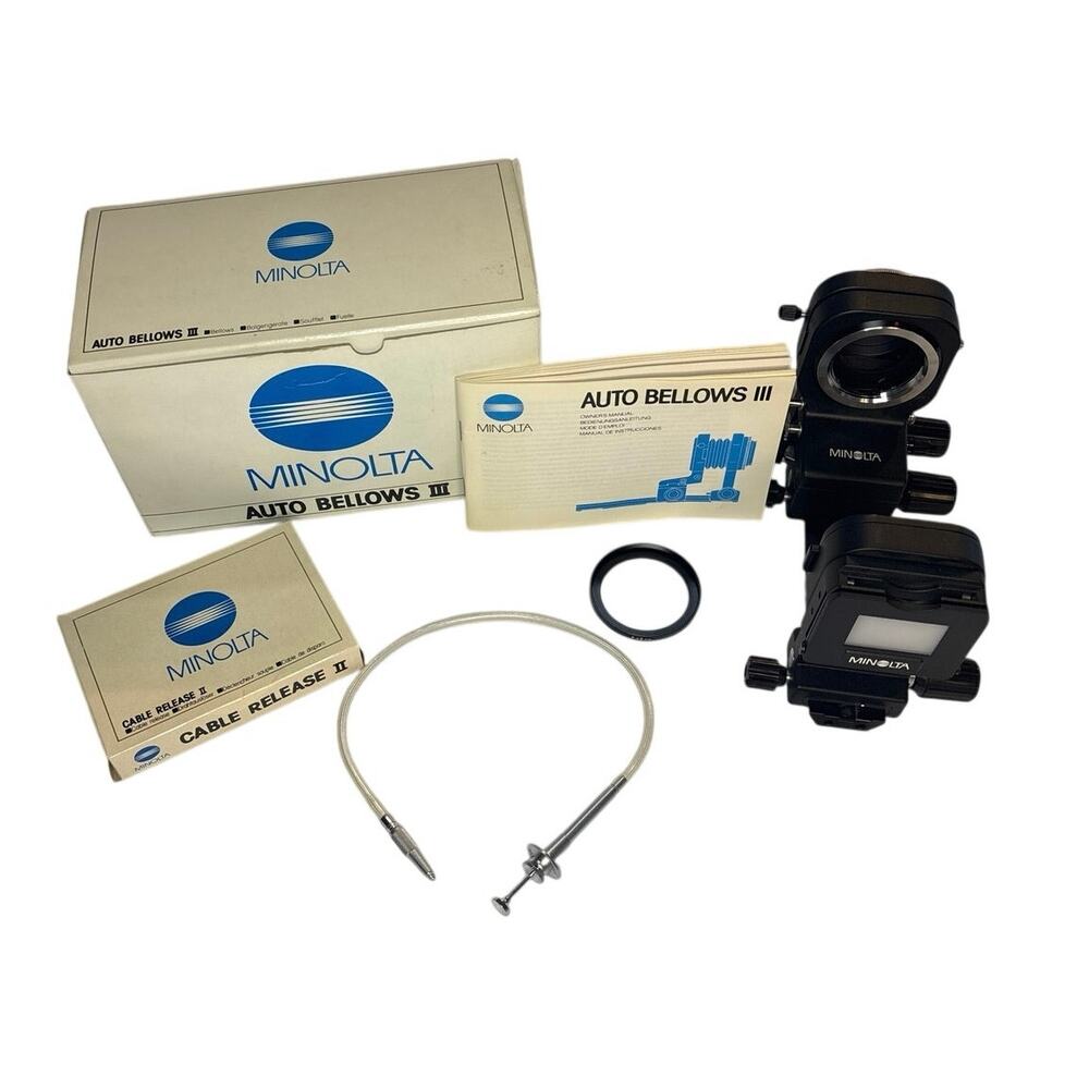 Bellows Minolta Auto Bellows III Box Manual Cable Release AB-III 49mm